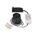 SLV LED Deckeneinbauleuchte NEW TRIA® 68, rund, 8,3W, CRI 90, IP20/IP65, dimmbar, 38°, 2700K, schwarz