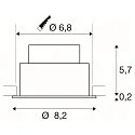 SLV LED Deckeneinbauleuchte NEW TRIA® 68, rund, 8,3W, CRI 90, IP20/IP65, dimmbar, 38°, 2700K, schwarz
