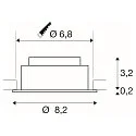 SLV LED Deckeneinbauleuchte NEW TRIA® UNIVERSAL 68, rund, 8,6W, 2500/3000/4000K, CRI 90, dimmbar, 60°, IP20, schwarz