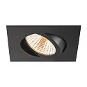 SLV ceiling recessed luminaire NEW TRIA® UNIVERSAL square IP20, black dimmable