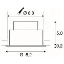 SLV LED Deckeneinbauleuchte NEW TRIA® UNIVERSAL 68, rund, 8,6W, 2500/3000/4000K, CRI 90, dimmbar, 38°, IP20/IP65, weiß