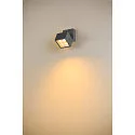 SLV Outdoor LED Aufbau-Strahler S-CUBE, IP65 IK04, 15W 2700/3000K (CCT Swich) 1000/1200lm 80°, dimmbar, neigbar, anthrazit