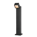 SLV Outdoor LED Stehleuchte S-CUBE 75, IP65 IK04, 15W 2700/3000K (CCT Swich) 1000/1200lm 80°, dimmbar, neigbar, anthrazit
