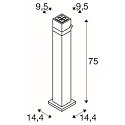SLV Outdoor LED Stehleuchte S-CUBE 75, IP65 IK04, 15W 2700/3000K (CCT Swich) 1000/1200lm 80°, dimmbar, neigbar, anthrazit