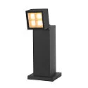 SLV Outdoor LED Sockelleuchte S-CUBE 35, IP65 IK04, 15W 2700/3000K (CCT Swich) 1000/1200lm 80°, dimmbar, neigbar, anthrazit
