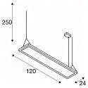 SLV LED Pendelleuchte WORKLIGHT PRO 120, 80° - 115°, 120cm, 50W, 4000K, 6100lm, IP20, DALI dimmbar, schwarz