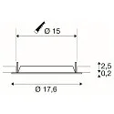 SLV Abdeckung für Deckeneinbauleuchte DOWNLIGHT V 150, Ø 17.6cm / 2.5cm, leicht versenkt, schwarz