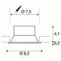 SLV Deckeneinbauring NEW TRIA® 75, H: 4,3cm, rund, vertieft, IP20, weiß
