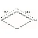 SLV LED Einlege-Deckenleuchte PANEL V 600 ON-OFF, IP54 IK03, 59.5cm, 34W 3000/4000K (CCT Switch), CRI 80, schaltbar, 115° UGR<22