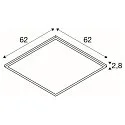 SLV LED Einlege-Deckenleuchte PANEL V 625 ON-OFF, IP54 IK03, 62cm, 34W 3000/4000K (CCT Switch), CRI 80, schaltbar, 115° UGR<22