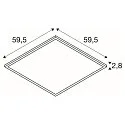 SLV LED Einlege-Deckenleuchte PANEL V 600 DALI, IP54 IK03, 59.5cm, 34W 3000/4000K (CCT Switch) 85°, CRI 80, UGR <19, dimmbar