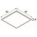 SLV LED Einlege-Deckenleuchte PANEL V 625 DALI, IP54 IK03, 62cm, 34W 3000/4000K (CCT Switch)  85°, CRI 80, UGR <19, dimmbar