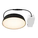 SLV ceiling recessed luminaire DOWNLIGHT V 200 without frame, CCT Switch, multipower, wired through IP54 / IP20, black 