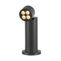 SLV Outdoor LED Sockelleuchte R-CUBE 35, IP65 IK04, 15W 2700/3000K (CCT Switch) 800lm 70°, dimmbar, dreh- und neigbar, anthrazit