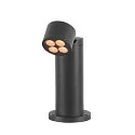 SLV Outdoor LED Sockelleuchte R-CUBE 35, IP65 IK04, 15W 2700/3000K (CCT Switch) 800lm 70°, dimmbar, dreh- und neigbar, anthrazit