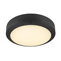 SLV wall and ceiling luminaire OUTDOOR BULKHEAD V 360 CCT Switch, impact resistant, switchable IP65, black, lacquered 