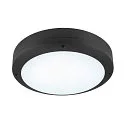 SLV LED Aufbauleuchte OUTDOOR BULKHEAD V 360, IP65 IK10, Ø 36cm, mit Sensor, 20W 3000/4000/6500K 110°, CRI 80, schaltbar, schwarz