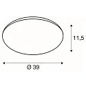 SLV LED Wand-/Deckenleuchte SURFACE V 390, IP44, Ø 39cm, mit Sensor, 10/15/20W (multi) 3000/4000K 120°, CRI 80, schaltbar, weiß