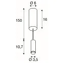 SLV LED Pendelleuchte LALU® MIX&MATCH Base, 150cm, 9,5W, 3000K, 680lm, IP20, dimmbar, weiß