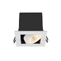 LED Deckeneinbauleuchte KADUX SINGLE, 38°, 3000K, 770lm, IP20, quadratisch, dimmbar, weiß/schwarz