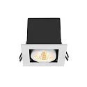 SLV LED Deckeneinbauleuchte KADUX SINGLE, 38°, 3000K, 770lm, IP20, quadratisch, dimmbar, weiß/schwarz