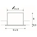 SLV LED Deckeneinbauleuchte KADUX SINGLE, 38°, 3000K, 770lm, IP20, quadratisch, dimmbar, weiß/schwarz