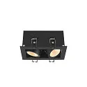 LED Deckeneinbauleuchte KADUX DOUBLE, 38°, 3000K, 1550lm, IP20, quadratisch, dimmbar, schwarz