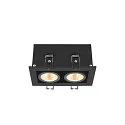 SLV LED Deckeneinbauleuchte KADUX DOUBLE, 38°, 3000K, 1550lm, IP20, quadratisch, dimmbar, schwarz