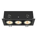 SLV LED Deckeneinbauleuchte KADUX TRIPLE, 38°, 3000K, 2350lm, IP20, quadratisch, dimmbar, schwarz