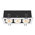 SLV LED Deckeneinbauleuchte KADUX TRIPLE, 38°, 3000K, 2350lm, IP20, quadratisch, dimmbar, weiß/schwarz