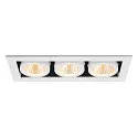 SLV LED Deckeneinbauleuchte KADUX TRIPLE, 38°, 3000K, 2350lm, IP20, quadratisch, dimmbar, weiß/schwarz