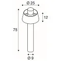 SLV Outdoor Stehleuchte PHOTONI POLE 75, IP65 IK08, 75cm, konisch, E27, Aluminium, seeluft-beständig, schwarz matt