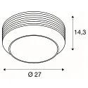 wall and ceiling luminaire PANTILO ROPE 27 cylindrical E27 IP20, silver dimmable