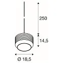 SLV Pendelleuchte PANTILO ROPE 19, Ø 18.5cm, Pendel 250cm, offenes Kabel, E27, gold