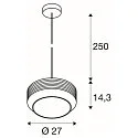 SLV Pendelleuchte PANTILO ROPE 27, Ø 27cm, Pendel 250cm, mit Baldachin, E27, silber