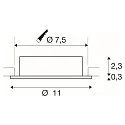 Deckeneinbauleuchte NEW TRIA® 75 XL, rund, GU10, max. 10W, IP20, weiß