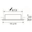 SLV ceiling recessed luminaire NEW TRIA® 75 XL square GU10 IP20, black