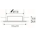 recessed ceiling ring NEW TRIA® 75 XL square, black