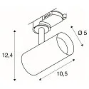 SLV LED 3-Phasen Strahler NOBLO® SPOT, IP20 CRi >90, IP20, dimmbar, 6W 3000K 750lm 32°, schwarz