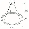 SLV LED Pendelleuchte ONE CUBE, Ø 80,5cm, 54W, 4000K, 4300lm, IP20, DALI dimmbar, schwarz