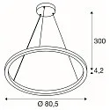 LED Pendelleuchte ONE CUBE UP/DOWN, Ø 80,5cm, 80W, 3000K, 6000lm, IP20, DALI dimmbar, schwarz