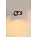 SLV LED Außenwandleuchte LID I DOUBLE, IP65 IK07, eckig, 29W 2700/3000K (CCT Switch) 2000lm 2x100°, dimmbar, drehbar, anthrazit