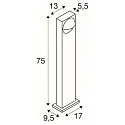 SLV Outdoor LED Stehleuchte LID I 75 DOUBLE, IP65 IK07, 29W 2700/3000K (CCT Switch) 2000lm 2x100°, dimmbar, drehbar, anthrazit