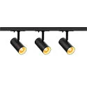 SLV LED 1-Phasen Schienensystem-Set NOBLO® SPOT, 3 Spots + 2x 100cm Schiene, IP20, 19W 2700K 32°, CRi >90, dimmbar, schwarz