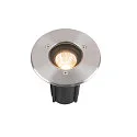 SLV LED Bodeneinbauleuchte DASAR® S, IP67 IK10, 4W 3000K 350lm 24°, schaltbar, schwenkbar, befahrbar, Edelstahl, rund