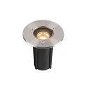 SLV LED Bodeneinbauleuchte DASAR® S, IP67 IK10, 4W 3000K 350lm 24°, schaltbar, schwenkbar, befahrbar, Edelstahl, rund