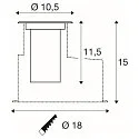 SLV LED Bodeneinbauleuchte DASAR® S, IP67 IK10, 4W 3000K 350lm 24°, schaltbar, schwenkbar, befahrbar, Edelstahl, rund