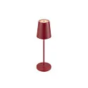 SLV battery table lamp VINOLINA TWO 3-CCT 3-fold, CCT Switch, with touch dimmer, conical, with charging station IP65, red dimmable