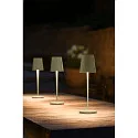 LED Akku-Tischleuchte VINOLINA TWO, IP65, Ø 11cm, konisch, 2W 2200-3000K (CCT Switch) 190m, Touch-Dimmer + Ladestation, grün