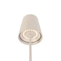 SLV LED Akku-Tischleuchte VINOLINA TWO, IP65, Ø 11cm, konisch, 2W 2200-3000K (CCT Switch) 190m, Touch-Dimmer + Ladestation, beige